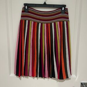 Etcetera multicolored stripe knit skirt